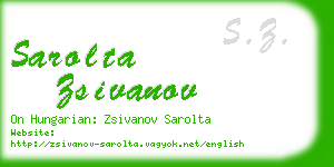 sarolta zsivanov business card